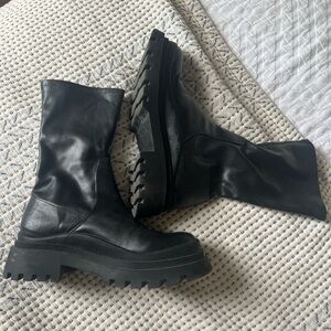 Zara Platform Leather Boot